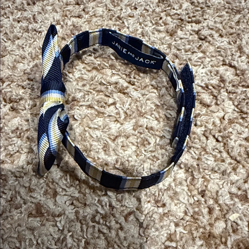 janie and jack blue yellow and white striped bow tie